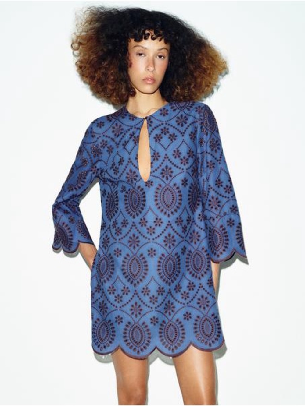 NWT Zara Woman Bloggers Fav SHORT DRESS WITH CUTWORK EMBROIDERY Size S